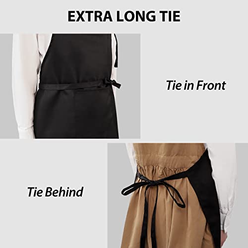 ROTANET Extra Large Aprons for Men Adjustable Bib Aprons with pocket Cooking Kitchen Bbq Grilling Big Apron for Women Chef Water & Oil Resistant Black