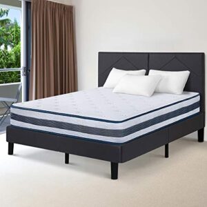 olee sleep 11 inch multi layer gel memory foam spring hybrid mattress, mattress in a box, certipur-us certified, queen