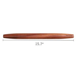 Muso Wood Sapele Wooden French Rolling Pin for Baking, Tapered Roller for Fondant, Pie Crust, Cookie, Pastry (French 15-3/4inch)