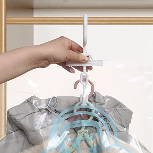 Hanging Vacuum Storage Bags for Clothes (2-Pack), 43.3 x 27.6 inches - Space Saving Wardrobe Organizer, Easy-to-Use