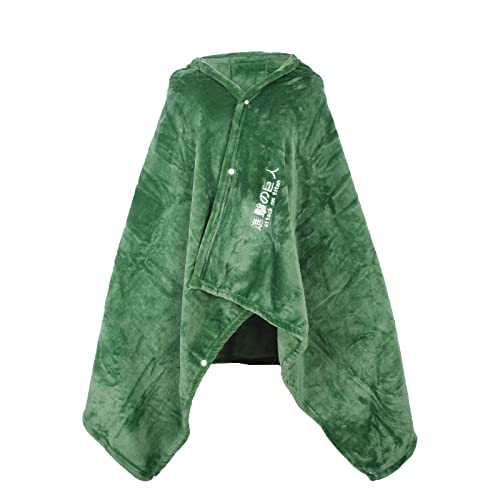 MchoiJudd Wearable Blanket Anime Aot Cosplay Throw Blanket Flannel Fleece Green Cloak Halloween Shawl Wrap Nap Quilt M