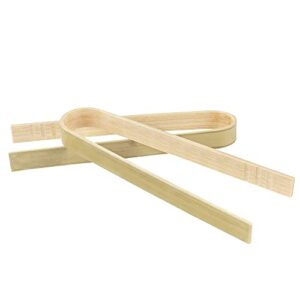 bamboomn 3.9" mini bamboo disposable tongs - toast tongs - 20pcs