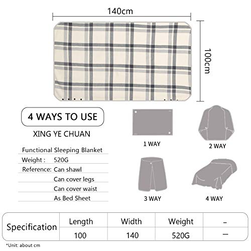 XING YE CHUAN Fleece Wearable Blanket, Comfy Poncho Throw with Buttons, Plush Sleeveless Blankets, for Women Cape Wrap Cover for Lightweight Microfiber Plaid Design (White)