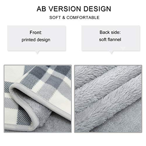 XING YE CHUAN Fleece Wearable Blanket, Comfy Poncho Throw with Buttons, Plush Sleeveless Blankets, for Women Cape Wrap Cover for Lightweight Microfiber Plaid Design (White)