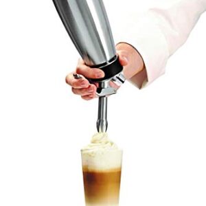 iSi North America Cream Profi Whip Professional Cream Whipper For All Cold Applications, Stainless/Black, 1 Quart