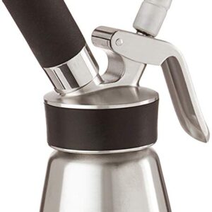 iSi North America Cream Profi Whip Professional Cream Whipper For All Cold Applications, Stainless/Black, 1 Quart