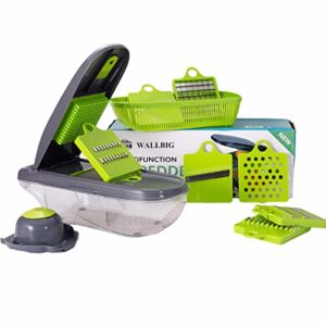 Vegetable Chopper,Mandoline Slicer Multifunctional 12-in-1 Food Chopper Onion Chopper,Vegetable Slicer Cutter Dicer Veggie Chopper with 8 Blade,Drain Basket,for Various Scenarios