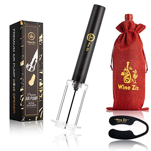 Wine Ziz Amazingly Simple Wine Opener with Foil Cutter Gift Set for Wine Lovers | Upgraded Wine Pump Air Pressure Wine Bottle Opener Easy Cork Remover Corkscrew | Wine Bottle Openers