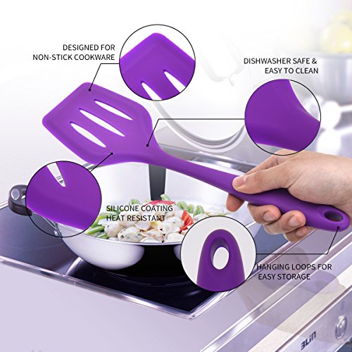 Aybloom Silicone Kitchen Utensils Set - 10 Pieces Multicolor Silicone Heat Resistant Non-Stick Kitchen Cooking Tools