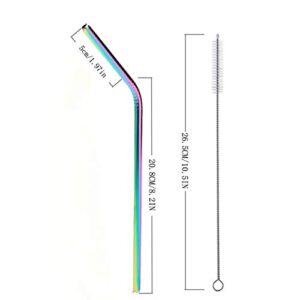 Stainless Steel Straws Iridescence Colors, Fits 30 oz Tumbler, Extra Long Reusable Ecofriendly