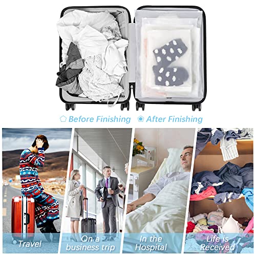 BieFuDan 30PCS Frosted Travel Storage Bags for Clothes,Zip-lock Seal Storage Bags Luggage Clothes Shoes Makeup Packing Pouch Organizer,Reusable Space Saver Packing Sacks Compression Bags (5 Size)