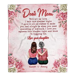 toyshea dear mom blanket with all my love mom gifts from daughter son personalized throws blankets soft sherpa blanket fleece blanket for mothers day christmas thanksgiving birthday presents