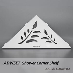 ADWSET Shower Shelf, Shower Corner Shelf Bathroom Organizer for Inside Shower Storage&Kitchen Organization, No Drilling/Rustproof/‎Aluminum Bathroom Accessories(CS02)