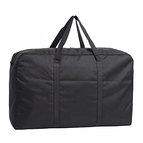 Black Large Storage Bags, Oxford Cloth 600D Waterproof Fold Storage Bag with Reinforced Handles, Heavy-Duty Storage Bag for Clothing, Blanket, Moving Supplies, Space Saving