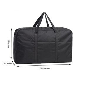 Black Large Storage Bags, Oxford Cloth 600D Waterproof Fold Storage Bag with Reinforced Handles, Heavy-Duty Storage Bag for Clothing, Blanket, Moving Supplies, Space Saving