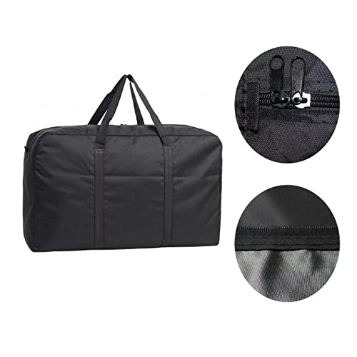 Black Large Storage Bags, Oxford Cloth 600D Waterproof Fold Storage Bag with Reinforced Handles, Heavy-Duty Storage Bag for Clothing, Blanket, Moving Supplies, Space Saving