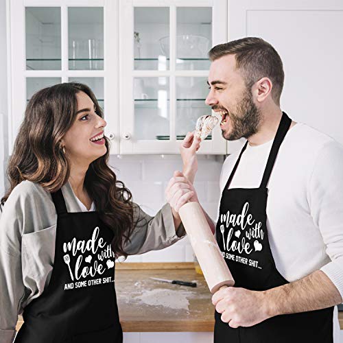 Saukore Funny Aprons for Women Men, Novelty Kitchen Cooking Apron with 2 Pockets, Cute Baking Gifts for Bakers - Birthday Housewarming Mothers Day Apron Gifts for Mom Wife Sister Grandma
