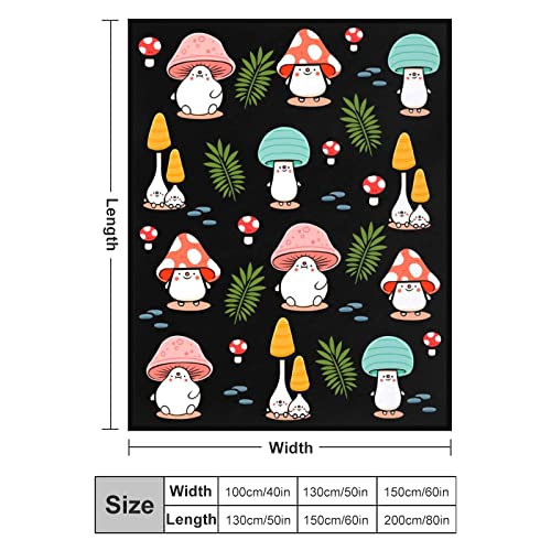 Mushroom Blanket Cute Leaf Plant Throw Blankets Decor Warm Cozy Bedding Sofa Couch Bed Stuff Living Room for Toddler Kids Boys Girls Women Gifts 50"x40"