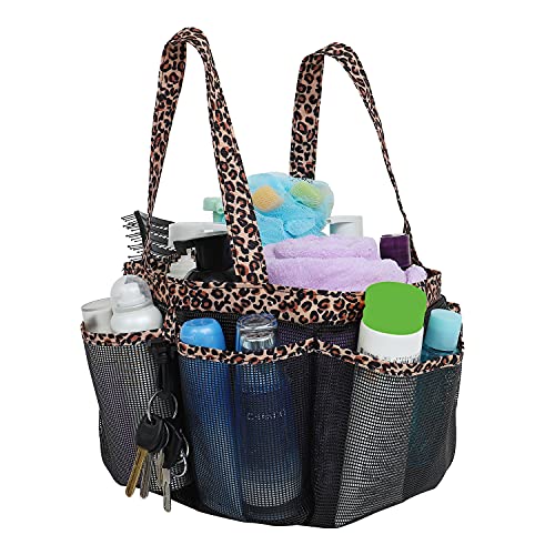 Mesh Shower Caddy Tote for College Dorm Room Essentials, Hanging Large Portable Shower Tote Bag Toiletry Organizer with Key Hook for Bathroom Accessories