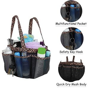 Mesh Shower Caddy Tote for College Dorm Room Essentials, Hanging Large Portable Shower Tote Bag Toiletry Organizer with Key Hook for Bathroom Accessories