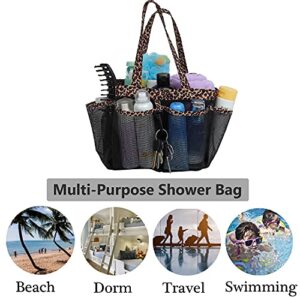 Mesh Shower Caddy Tote for College Dorm Room Essentials, Hanging Large Portable Shower Tote Bag Toiletry Organizer with Key Hook for Bathroom Accessories