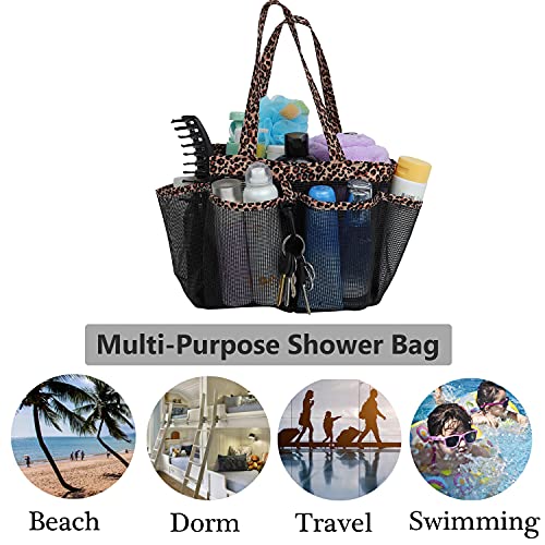 Mesh Shower Caddy Tote for College Dorm Room Essentials, Hanging Large Portable Shower Tote Bag Toiletry Organizer with Key Hook for Bathroom Accessories