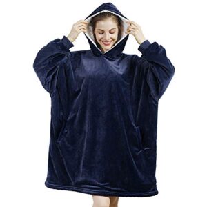 AmyHomie Blanket Sweatshirt,Oversized Sherpa Hooded Sweatshirt Blanket,Fleecehug Hoodie Wearable Blanket with Pocket for Adults & Kids & Teens