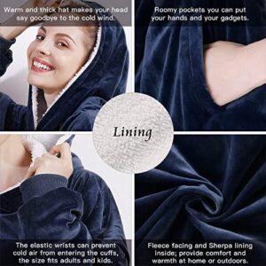 AmyHomie Blanket Sweatshirt,Oversized Sherpa Hooded Sweatshirt Blanket,Fleecehug Hoodie Wearable Blanket with Pocket for Adults & Kids & Teens