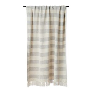 DII Rustic Farmhouse Cotton Cabana Striped Blanket Throw with Fringe, 50 x 60 - Cabana Striped Gray