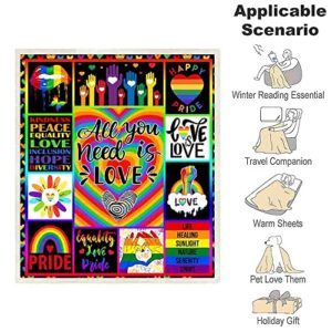 Juirnost Pride Gifts,Rainbow Blanket, Pride Blanket,LGBT Blanket,LGBT Pride Gifts for Rainbow,Gay,LGBTQ, Lesbian, Transexual, Friends, Besties, Gay Pride Plush Throw Blanket Gift for Bed Sofa 50"x60"