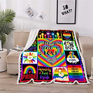 Juirnost Pride Gifts,Rainbow Blanket, Pride Blanket,LGBT Blanket,LGBT Pride Gifts for Rainbow,Gay,LGBTQ, Lesbian, Transexual, Friends, Besties, Gay Pride Plush Throw Blanket Gift for Bed Sofa 50"x60"