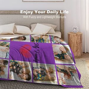 D-Story Custom Blanket with Photo Text for Gifts: Made in USA, Personalized Throw Blanket with Picture Upload Flannel Blanket for Dad Friend Mom Couple Grandma Pets Memorial Gift- 5 Sizes