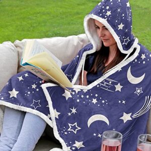 Friendship Gifts for Women Friends - Spring Summer Soft Blanket Hoodie - Mother 's Day Gifts for Friends Female - Best Friend Birthday Gifts for Women - Friends Stars Fleece Hooded Blanket