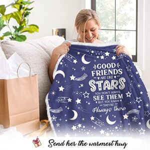 Friendship Gifts for Women Friends - Spring Summer Soft Blanket Hoodie - Mother 's Day Gifts for Friends Female - Best Friend Birthday Gifts for Women - Friends Stars Fleece Hooded Blanket