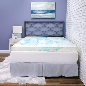 biopedic 4" gel swirl memory foam mattress topper, queen, white