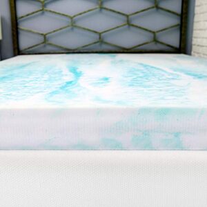 BioPEDIC 4" Gel Swirl Memory Foam Mattress Topper, Queen, White