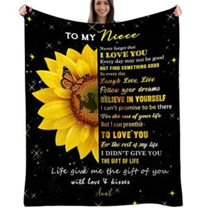 yoyicu niece blanket gifts from aunt sunflowerthrow blanket for birthday gifts to niece 60"x80"in…