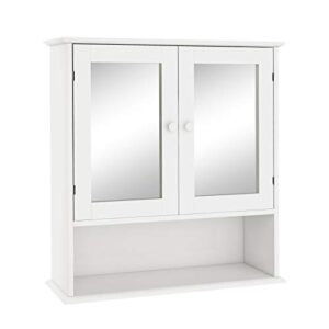fch bathroom wall cabinet with mirrors multipurpose storage organizer with double doors over toilet