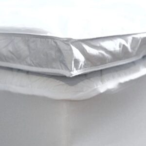 down etc mattress topper essential feather bed with baffle box construction, king, white
