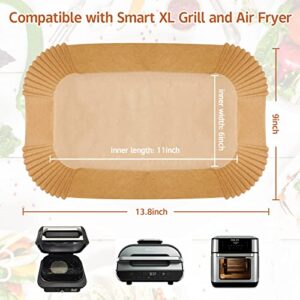 Air Fryer Liners Ninja Foodi Grill Xl Accessories for Ninja Smart Xl Air Fryer, 125Pcs Air Fryer Disposable Paper Liner For Ninja FG551 6-In-1 Grill Parchment Paper Rectangular Air Fryer Accessories