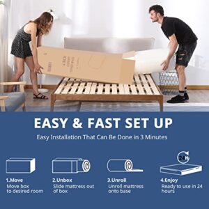 wOod-it 2 in 1 Twin Mattress,Memory Foam Mattress, Medium Firm Bed Mattress with Cover, Pressure Relieving Mattress Bunk Bed (White, 6 Twin)