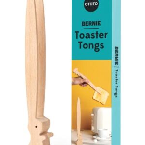 OTOTO Bernie Bunny Toaster Tongs - Rabbit Toast Tongs, Wooden Tongs For Toaster, Wooden Toaster Tongs - Multipurpose Mini Tongs For Appetizers, Wood Utensils & Cute Kitchen Gadgets