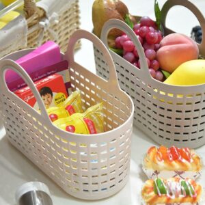 Citylife 2 PCS Plastic Colander Garden Basket Kitchen Fruit Strainer Vegetable Washing Basket Plastic Basket with Handle for Bathroom