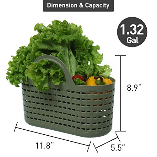 Citylife 2 PCS Plastic Colander Garden Basket Kitchen Fruit Strainer Vegetable Washing Basket Plastic Basket with Handle for Bathroom