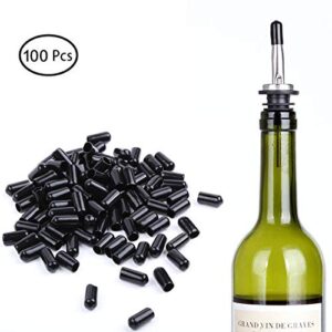 LEGERM 100 Pcs Pourers Dust Covers Olive Oil Liquor Bottle Pour Spout Cover Rubber Caps (Not Include the Spout)