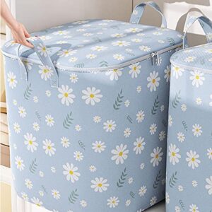 portable large capacity oversized clothes quilts storage bag, foldable wardrobe sorting storage box storage bag zipper cup storage bag (s 100l)
