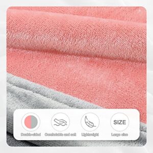 Homde Wearable Blanket, Oversized Blanket Hoodie, Gifts for Women and Men, Super Big Size Fits All, Cozy Sweatshirt Blanket with Sleeves and Pocket, Double-Sided Wearable, Two-Color (Pink & Grey)