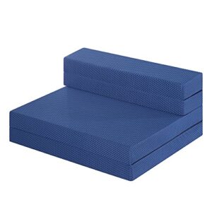 Sleeplace 4 Inch Multi-Foldable I-Gel infused Memory Foam Topper， Blue, Twin XL size