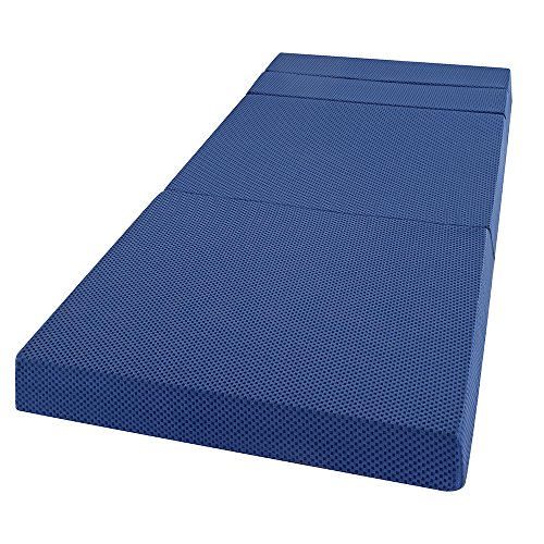 Sleeplace 4 Inch Multi-Foldable I-Gel infused Memory Foam Topper， Blue, Twin XL size