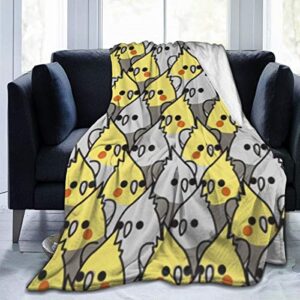 diyab too many cockatiel throw blanket micro plush all season fleece tv blanket for bed or couch 60 x 50 inch/153 x 127 cm